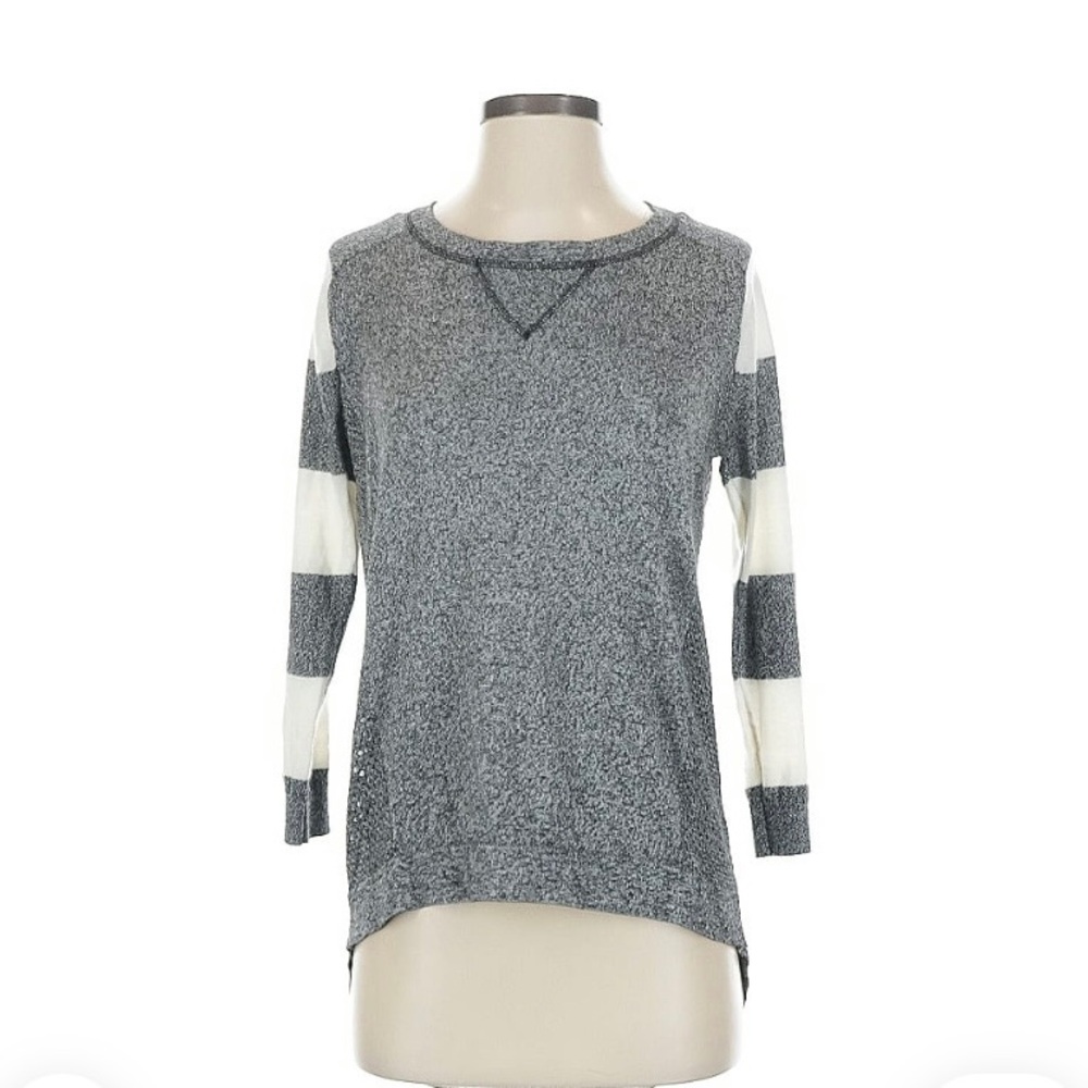 Altar'd State Gray and White Striped Sweater